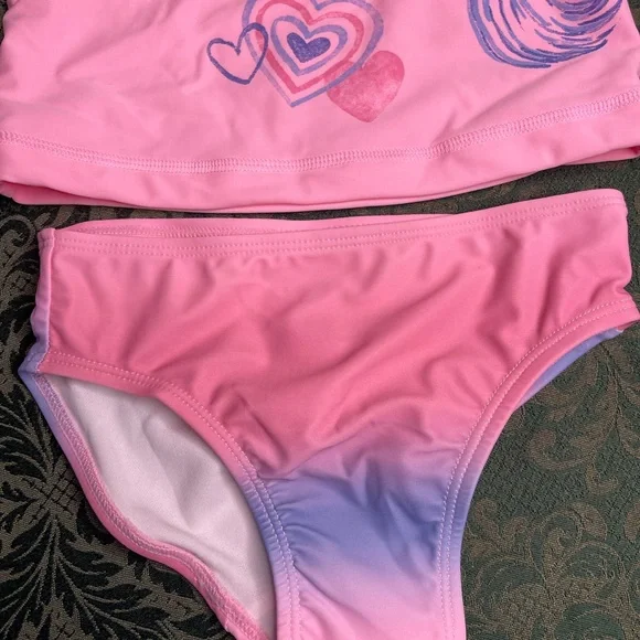 NWT 3t carters 2 pc unicorn ombre swim suit bathing rash guard bikini vacation